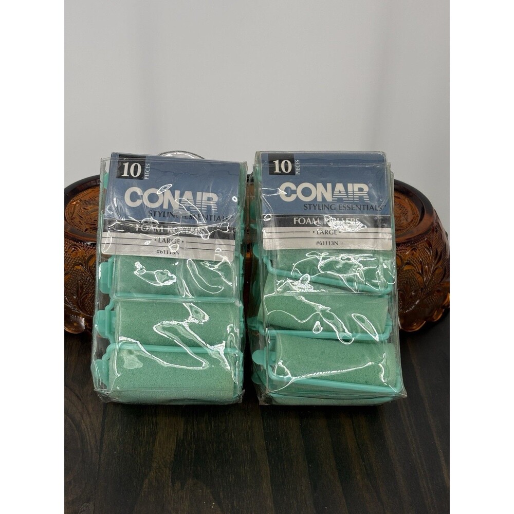 Vintage Conair Foam Hair Rollers Large Green 10ct  2 Packs 2005 Body Bounce